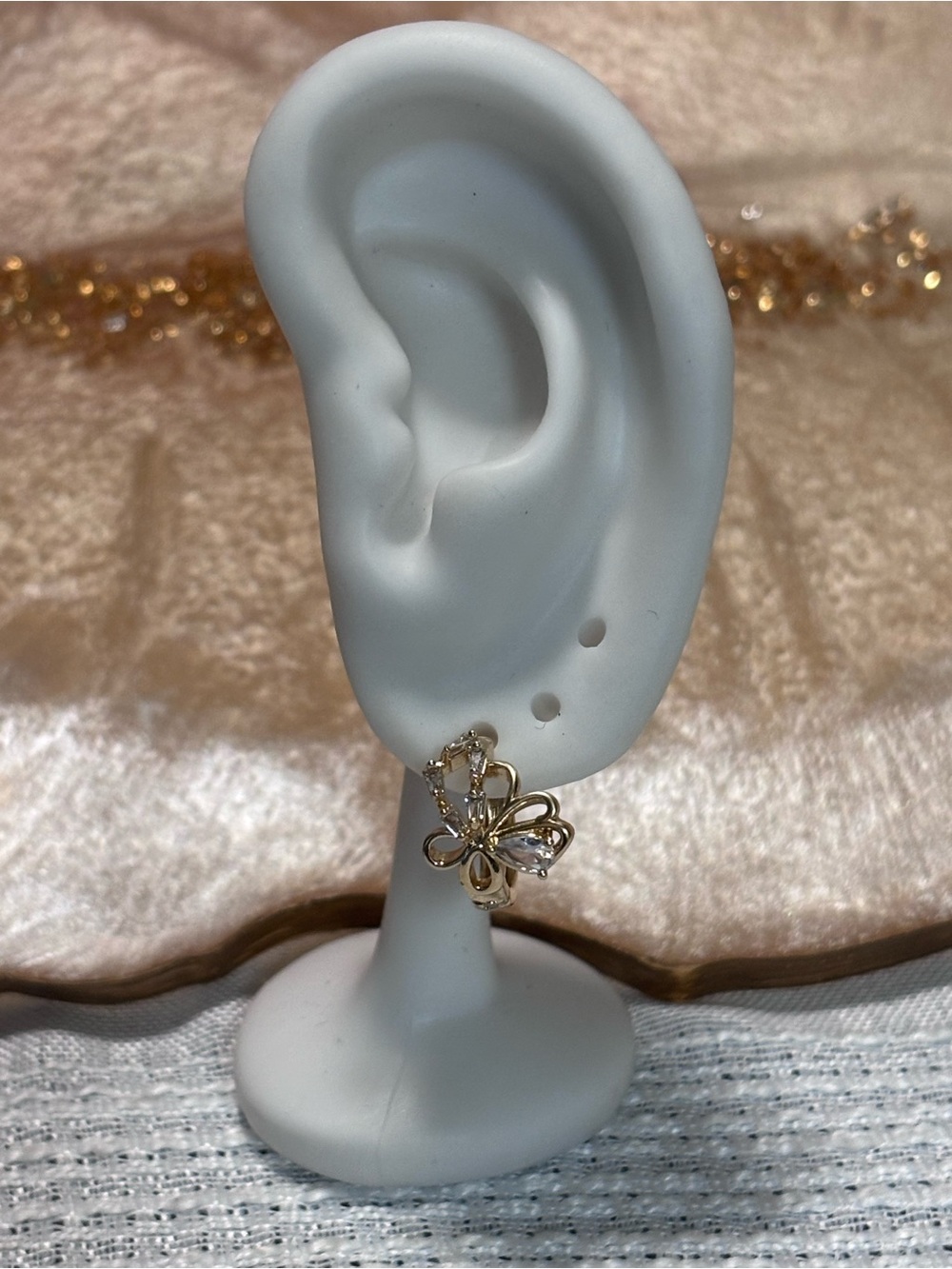 Gold Butterfly Hoop Earrings